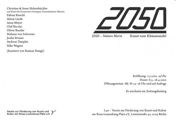 Eventbild für 2050 – nature morte /// Christine & Irene Hohenbüchler u.a.