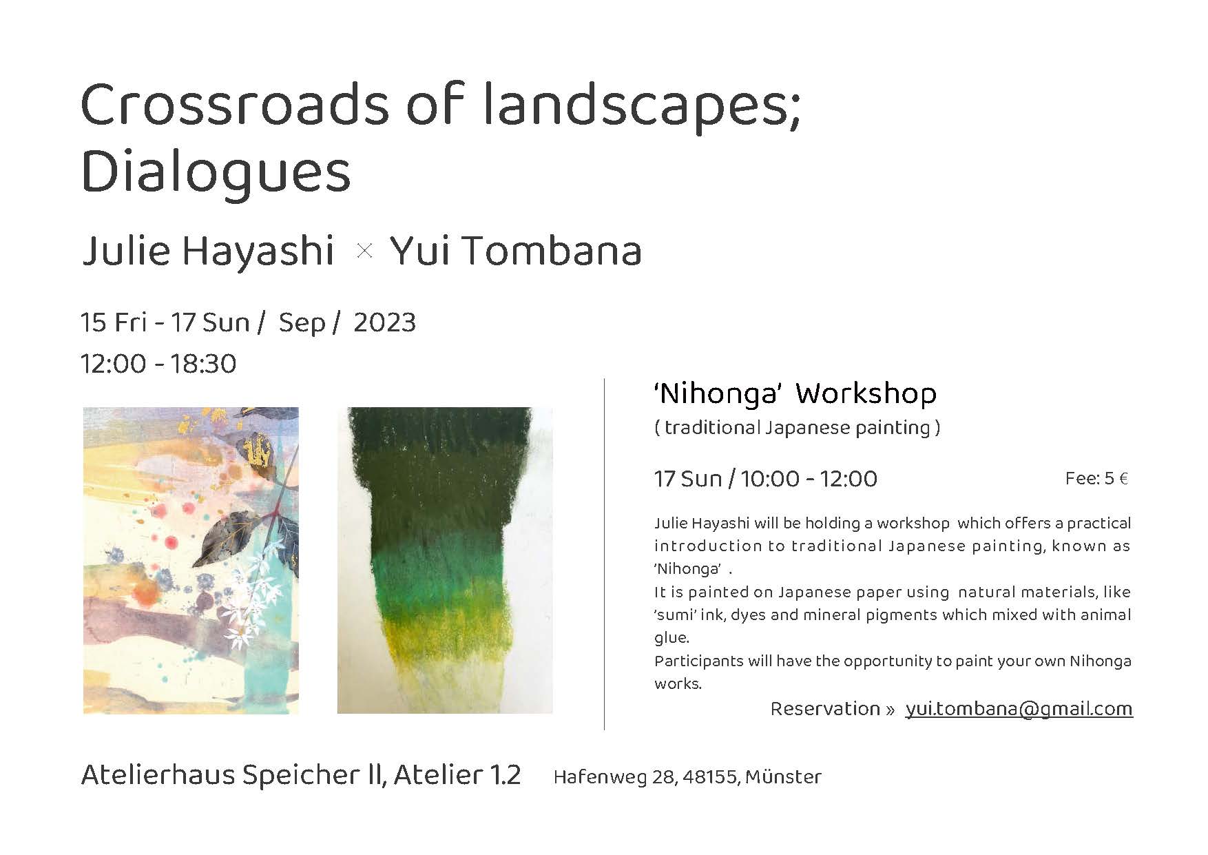 Eventbild für Yui Tombana /// Crossroads of landscapes; Dialogues