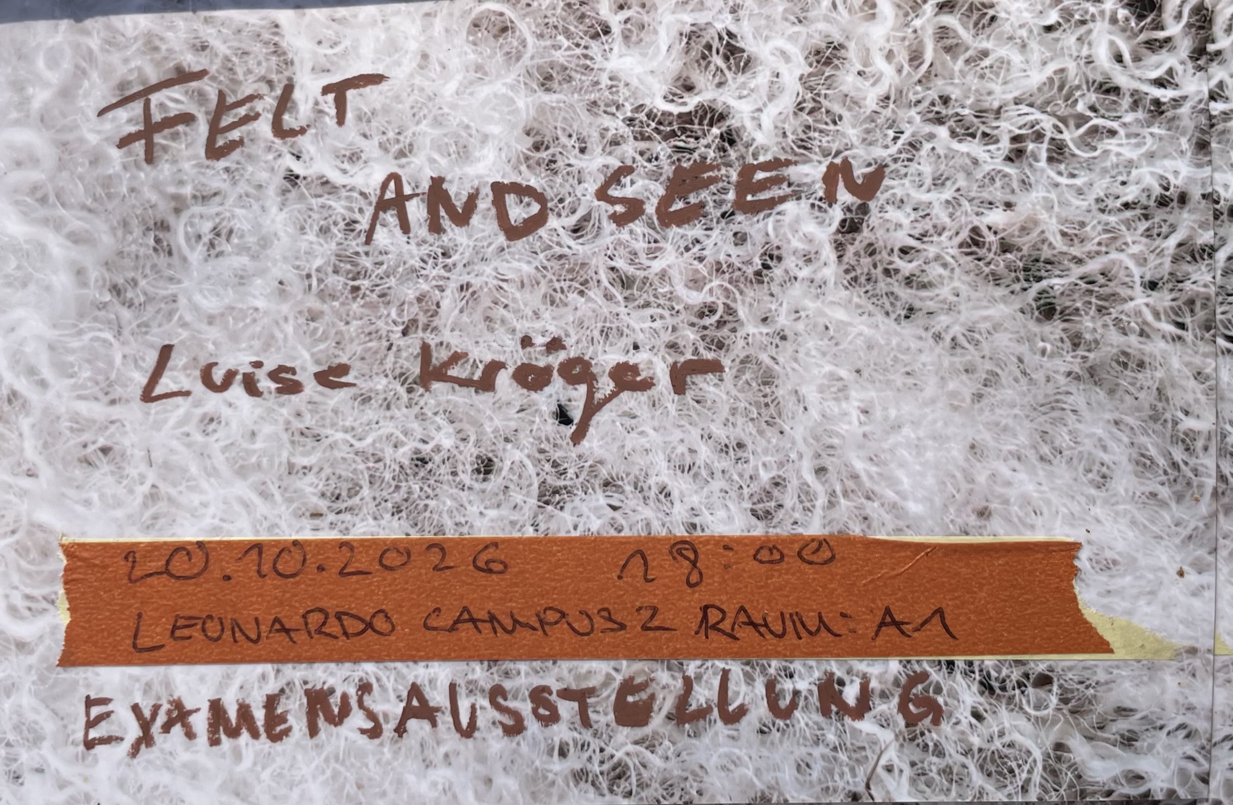 Eventbild für Examensausstellung: Luise Kröger /// felt and seen