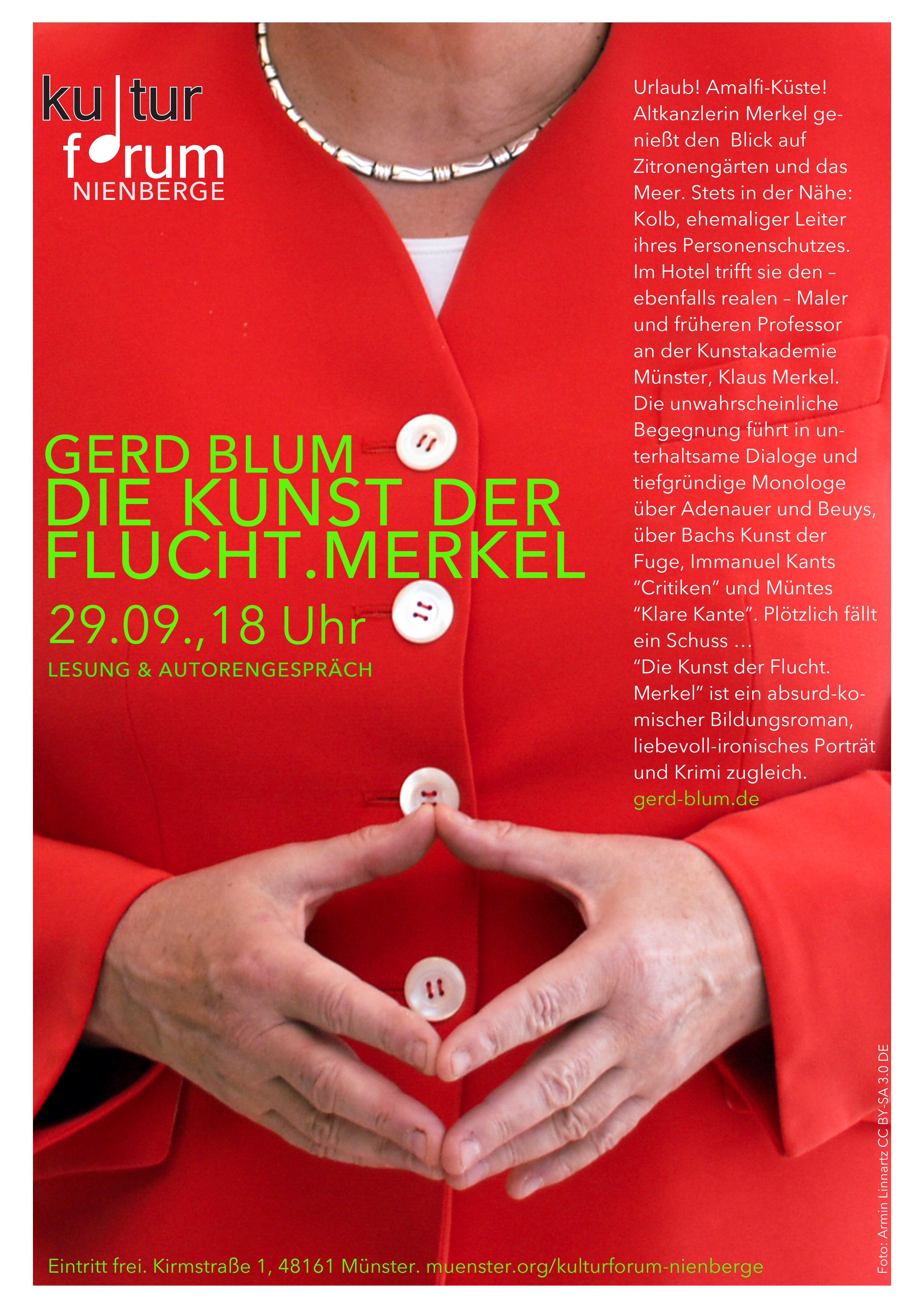 Eventbild für Lesung und Autorengespräch mit Gerd Blum /// Die Kunst der Flucht. Merkel