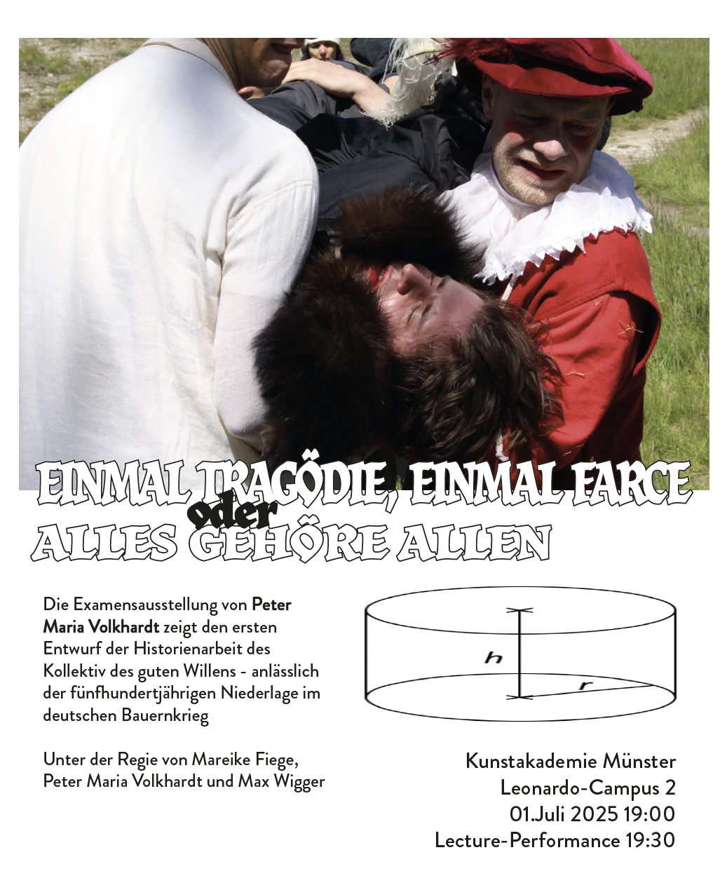 Eventbild für Examensausstellung /// Peter Maria Volkhardt /// Einmal Tragödie, einmal Farce oder: Alles gehöre Allen